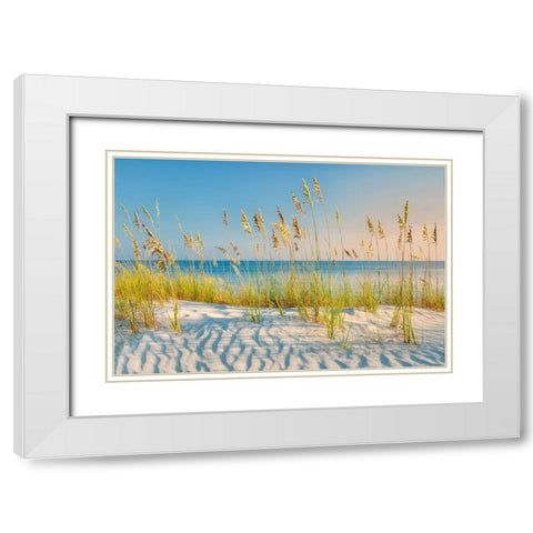 Sand and Sea White Modern Wood Framed Art Print with Double Matting by Frates, Dennis