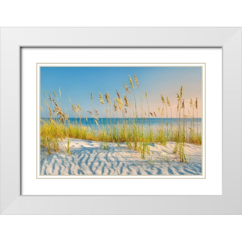 Sand and Sea White Modern Wood Framed Art Print with Double Matting by Frates, Dennis