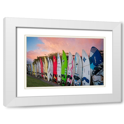 Surf Time White Modern Wood Framed Art Print with Double Matting by Frates, Dennis