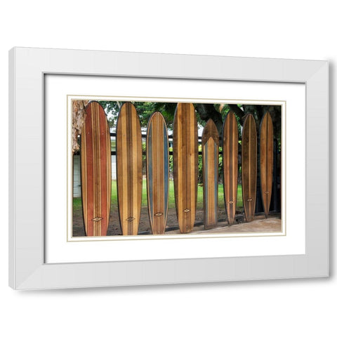 Line Up White Modern Wood Framed Art Print with Double Matting by Frates, Dennis