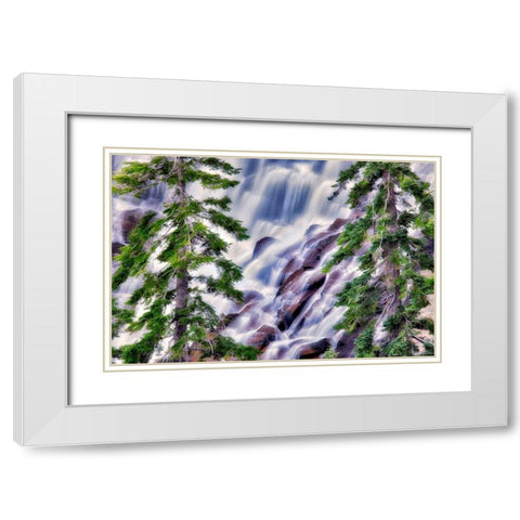 The Falls White Modern Wood Framed Art Print with Double Matting by Frates, Dennis