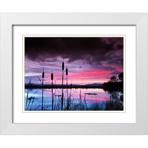 Purple Skies White Modern Wood Framed Art Print with Double Matting by Frates, Dennis