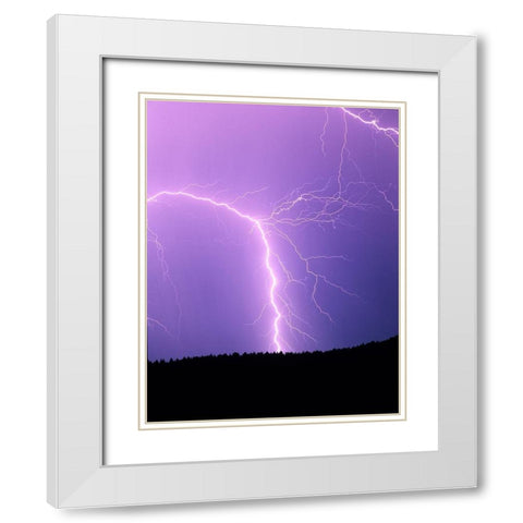 Lightning II White Modern Wood Framed Art Print with Double Matting by Frates, Dennis
