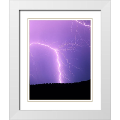 Lightning II White Modern Wood Framed Art Print with Double Matting by Frates, Dennis