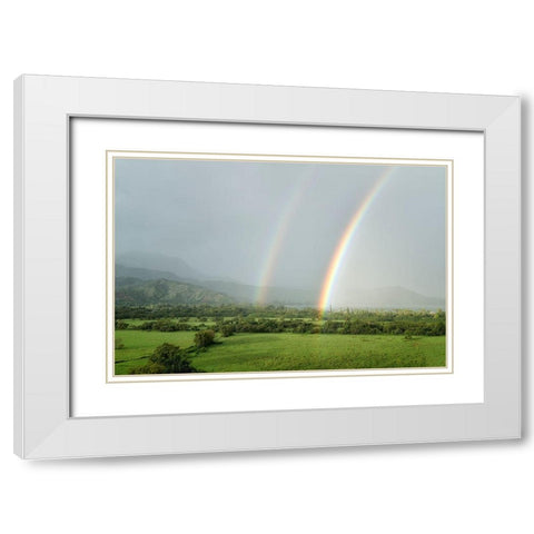 Double Rainbow White Modern Wood Framed Art Print with Double Matting by Frates, Dennis