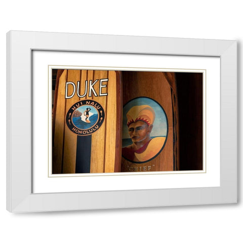 Surf Hawaii White Modern Wood Framed Art Print with Double Matting by Frates, Dennis