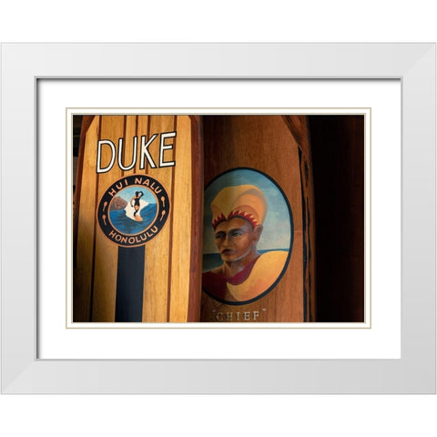 Surf Hawaii White Modern Wood Framed Art Print with Double Matting by Frates, Dennis