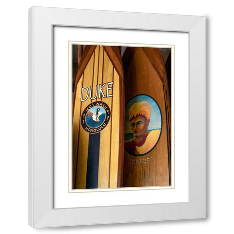 Surf Hawaii II White Modern Wood Framed Art Print with Double Matting by Frates, Dennis