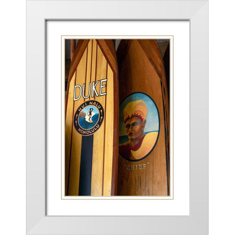 Surf Hawaii II White Modern Wood Framed Art Print with Double Matting by Frates, Dennis
