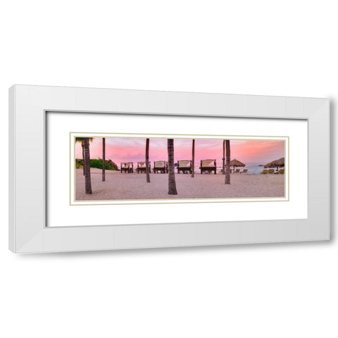 Pink Beach White Modern Wood Framed Art Print with Double Matting by Frates, Dennis