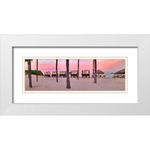 Pink Beach White Modern Wood Framed Art Print with Double Matting by Frates, Dennis