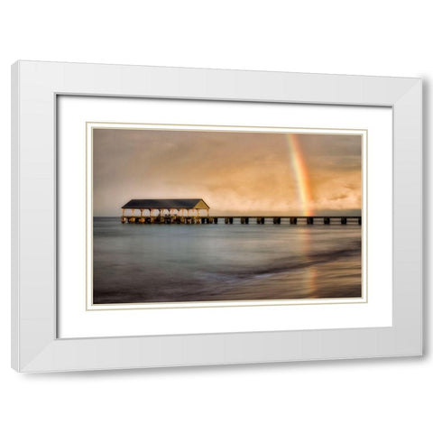 Rainbow Pier II White Modern Wood Framed Art Print with Double Matting by Frates, Dennis