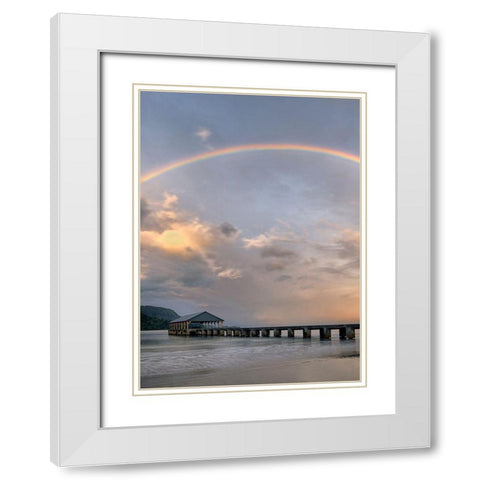 Rainbow Pier IV White Modern Wood Framed Art Print with Double Matting by Frates, Dennis