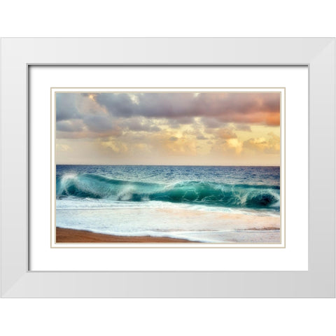 For Teal White Modern Wood Framed Art Print with Double Matting by Frates, Dennis