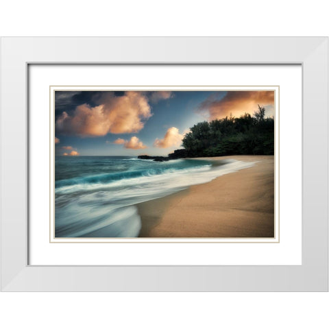Tide White Modern Wood Framed Art Print with Double Matting by Frates, Dennis