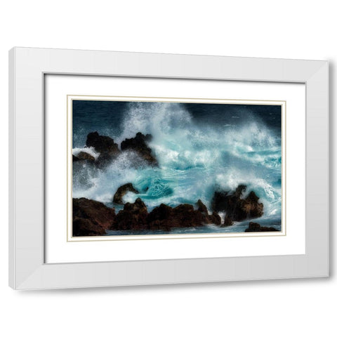 Crasher II White Modern Wood Framed Art Print with Double Matting by Frates, Dennis