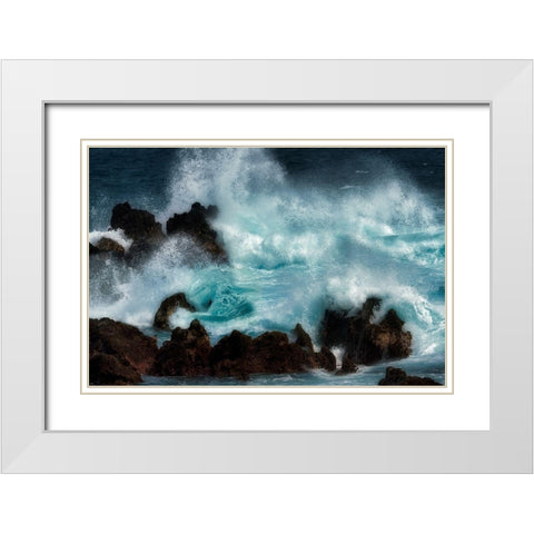 Crasher II White Modern Wood Framed Art Print with Double Matting by Frates, Dennis