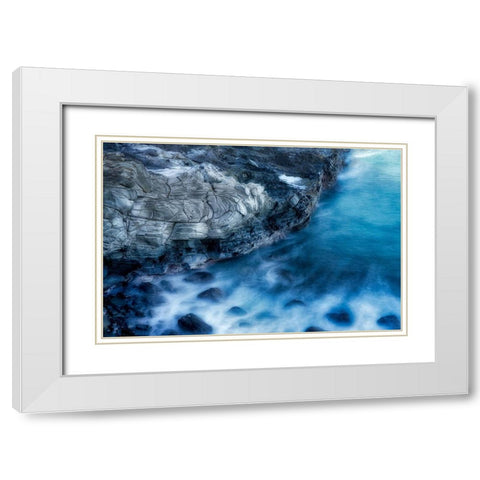 Cerulean White Modern Wood Framed Art Print with Double Matting by Frates, Dennis