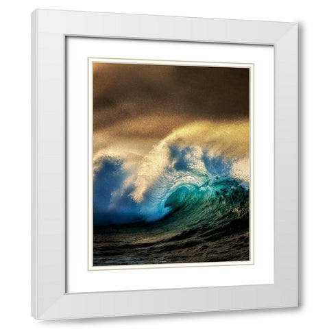 Crest II White Modern Wood Framed Art Print with Double Matting by Frates, Dennis