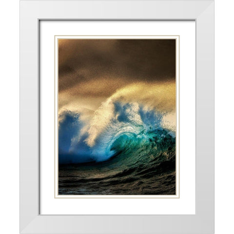 Crest II White Modern Wood Framed Art Print with Double Matting by Frates, Dennis