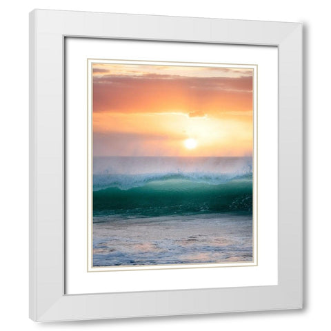 Peachy Green White Modern Wood Framed Art Print with Double Matting by Frates, Dennis