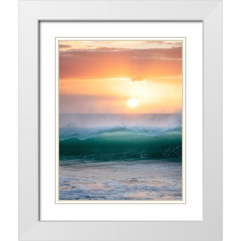 Peachy Green White Modern Wood Framed Art Print with Double Matting by Frates, Dennis