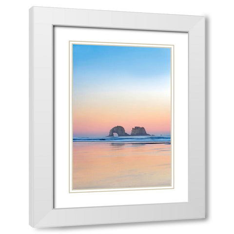 Soft Sunset White Modern Wood Framed Art Print with Double Matting by Frates, Dennis