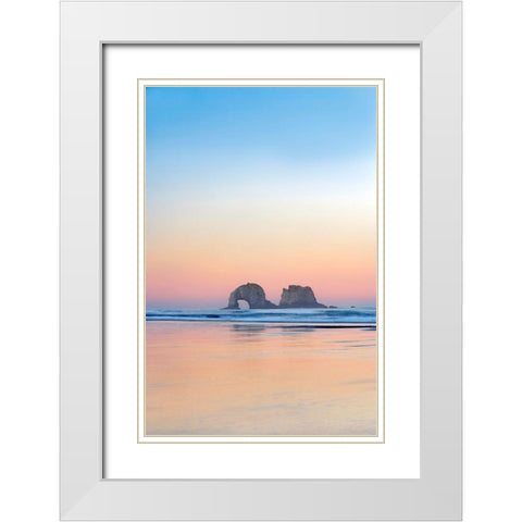 Soft Sunset White Modern Wood Framed Art Print with Double Matting by Frates, Dennis