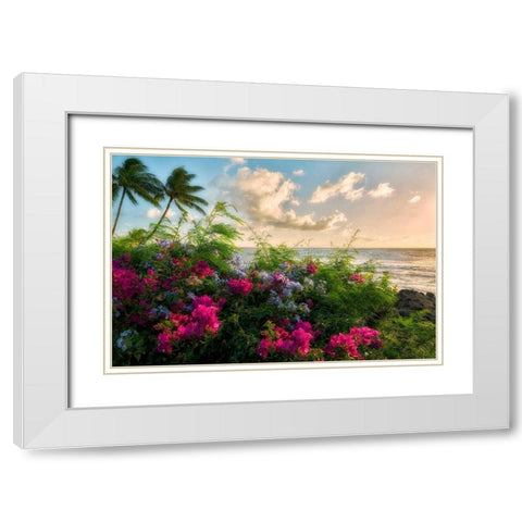 Hot Pink White Modern Wood Framed Art Print with Double Matting by Frates, Dennis