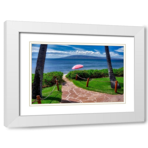 Pathway White Modern Wood Framed Art Print with Double Matting by Frates, Dennis