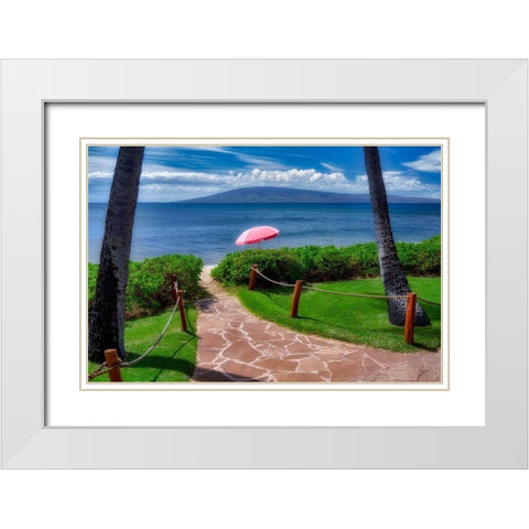 Pathway White Modern Wood Framed Art Print with Double Matting by Frates, Dennis