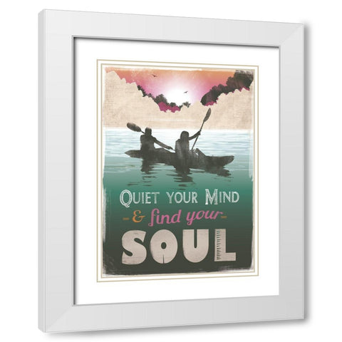 Quiet Mind White Modern Wood Framed Art Print with Double Matting by JMB Designs