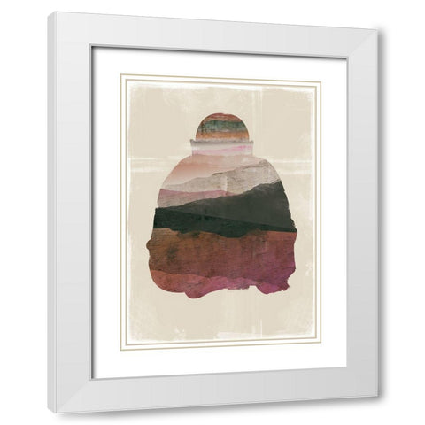 Buddha White Modern Wood Framed Art Print with Double Matting by JMB Designs