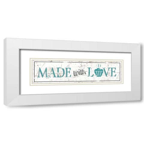 Made with Love White Modern Wood Framed Art Print with Double Matting by JMB Designs