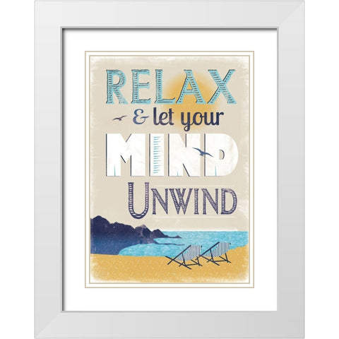 Let Your Mind White Modern Wood Framed Art Print with Double Matting by JMB Designs