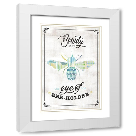 Bee-Holder White Modern Wood Framed Art Print with Double Matting by JMB Designs