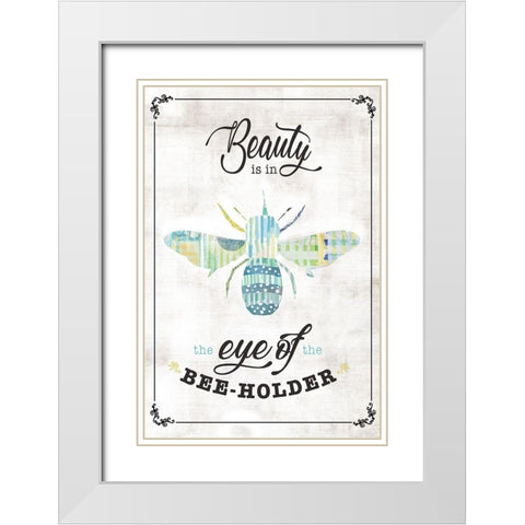 Bee-Holder White Modern Wood Framed Art Print with Double Matting by JMB Designs