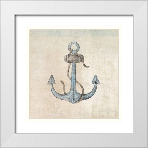 Anchor White Modern Wood Framed Art Print with Double Matting by JMB Designs