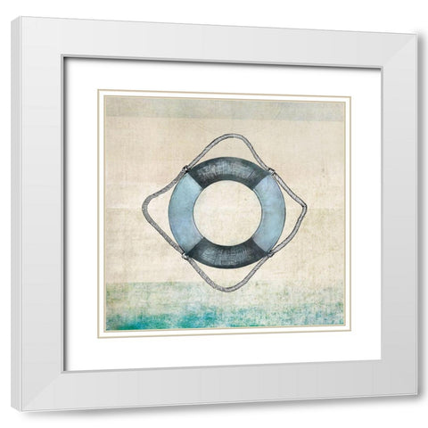 Life Preserver White Modern Wood Framed Art Print with Double Matting by JMB Designs