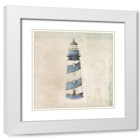 Lighthouse White Modern Wood Framed Art Print with Double Matting by JMB Designs