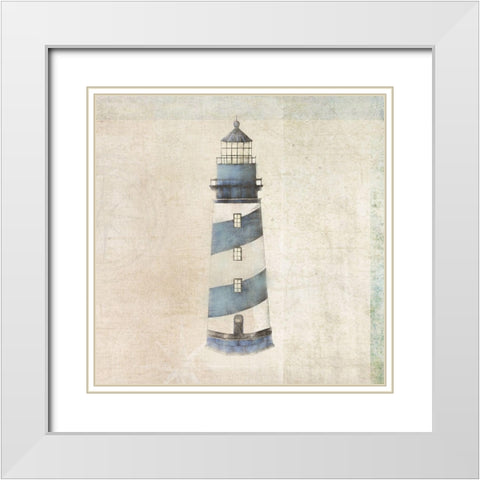 Lighthouse White Modern Wood Framed Art Print with Double Matting by JMB Designs
