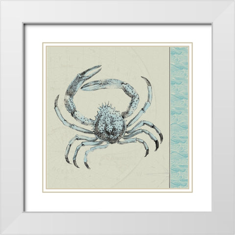 Crab White Modern Wood Framed Art Print with Double Matting by JMB Designs