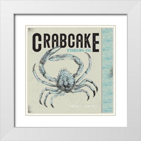 Crabcake White Modern Wood Framed Art Print with Double Matting by JMB Designs
