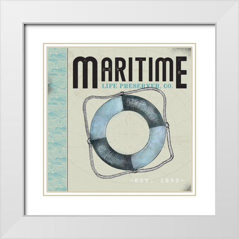 Maritime White Modern Wood Framed Art Print with Double Matting by JMB Designs