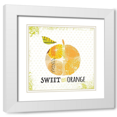 Sweet as Orange White Modern Wood Framed Art Print with Double Matting by JMB Designs