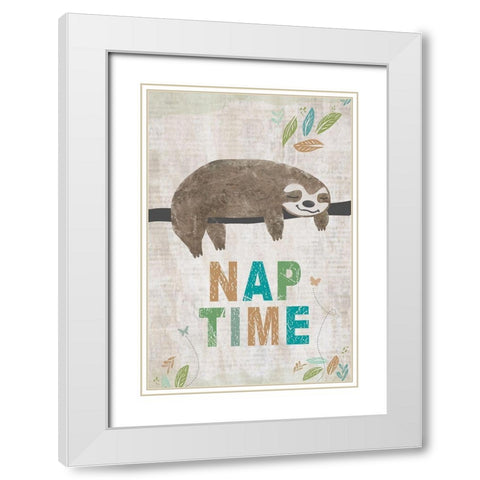 Nap Time White Modern Wood Framed Art Print with Double Matting by JMB Designs