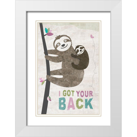 Got Your Back White Modern Wood Framed Art Print with Double Matting by JMB Designs