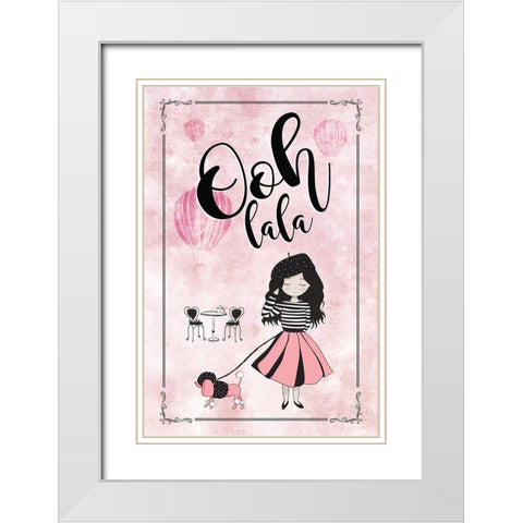 Ooh Lala White Modern Wood Framed Art Print with Double Matting by JMB Designs