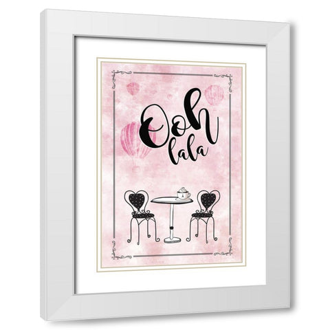 Ooh Lala White Modern Wood Framed Art Print with Double Matting by JMB Designs