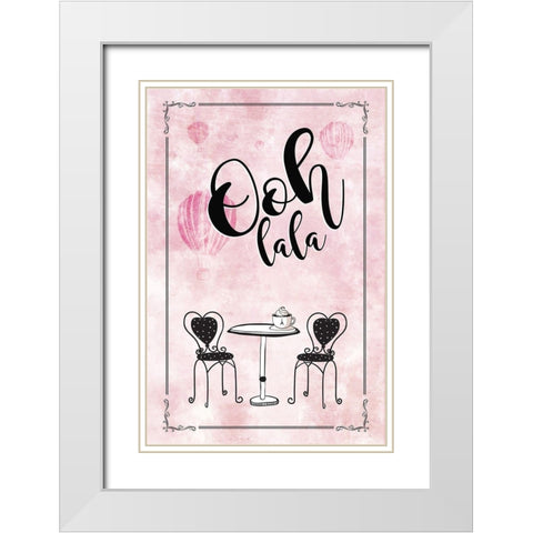 Ooh Lala White Modern Wood Framed Art Print with Double Matting by JMB Designs